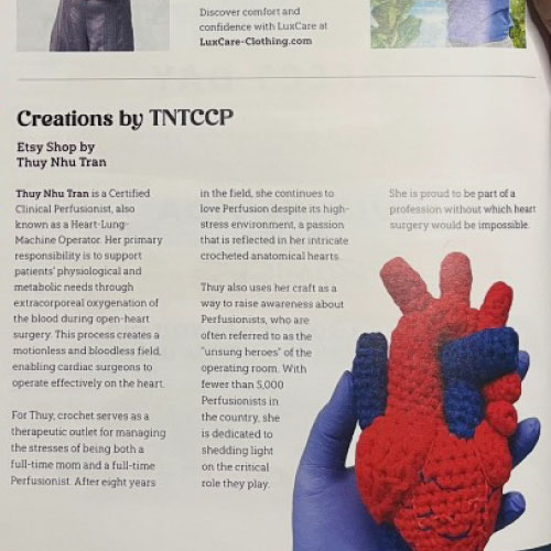 Thuy Nhu Tran shared her crocheted works of he(ART) with the world in Bonus Days’ Spring 2025 Issue!